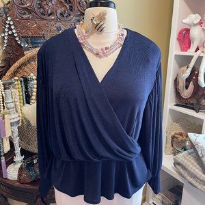Closet EUC 22 Blue Peplum Top